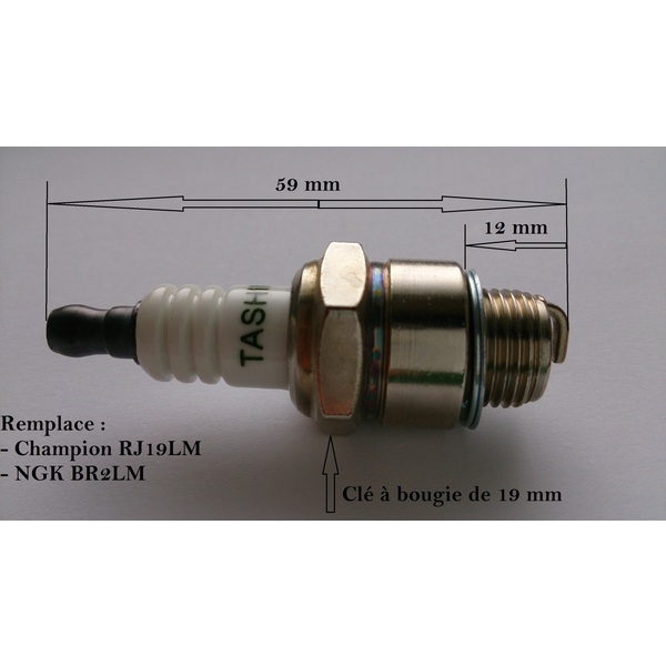 Bougie pour moteur Briggs Stratton remplace NGK BR2LM Champion RJ19LM