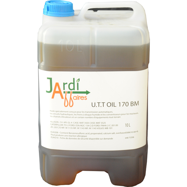 Bidon de 10 litres d'huile pour transmission hydrostatique UTT Oil 170 BM