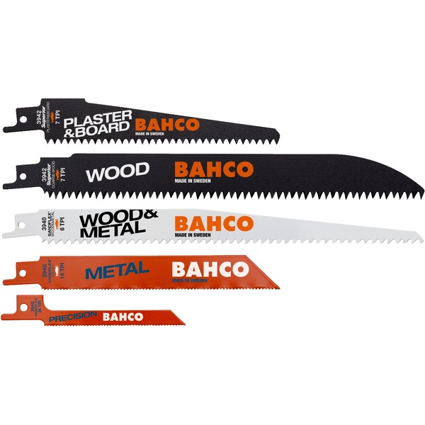 Panachage de 10 lames de scie sabre Bimétal Bahco 3940-MIX-SET-10P