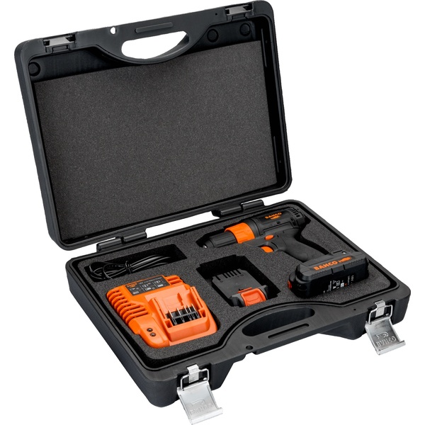 Coffret perceuse visseuse professionnelle Bahco BCL33D1K1 sans fil 18 Volts, 2 batteries