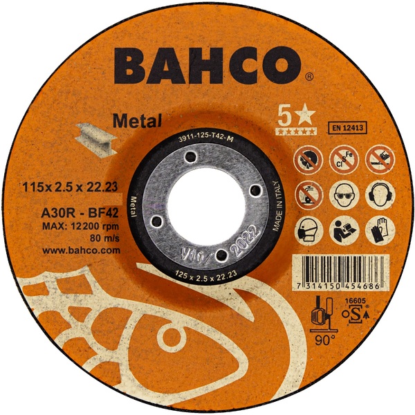 Disque à tronçonner pour métal Bahco 3911-115-T42-M