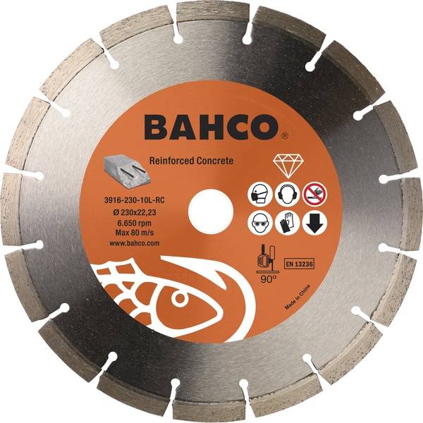 Disque diamant professionnel pour béton armé Bahco 3916-230-10L-RC