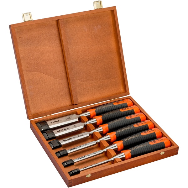 Coffret de 6 ciseaux à bois anti-fissures Bahco 434-S6-EUR