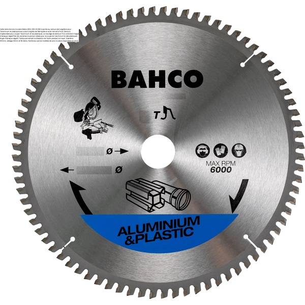 Lame de scie circulaire Bahco 8501-17S pour l'aluminium et plastique