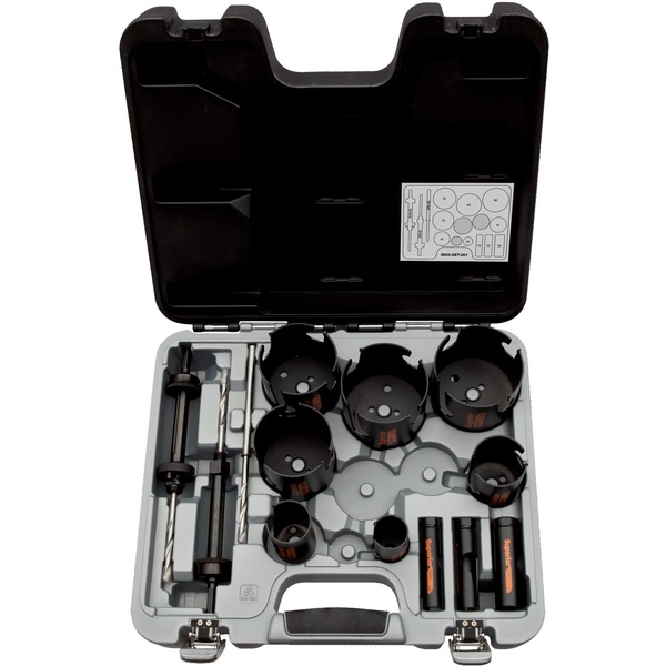 Coffret 14 pièces scie trepan Bahco 3833-SET-201 Superior multi construction