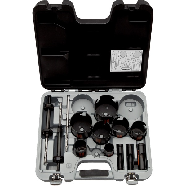 Coffret 14 pièces scie trepan Bahco 3833-SET-202 Superior multi construction