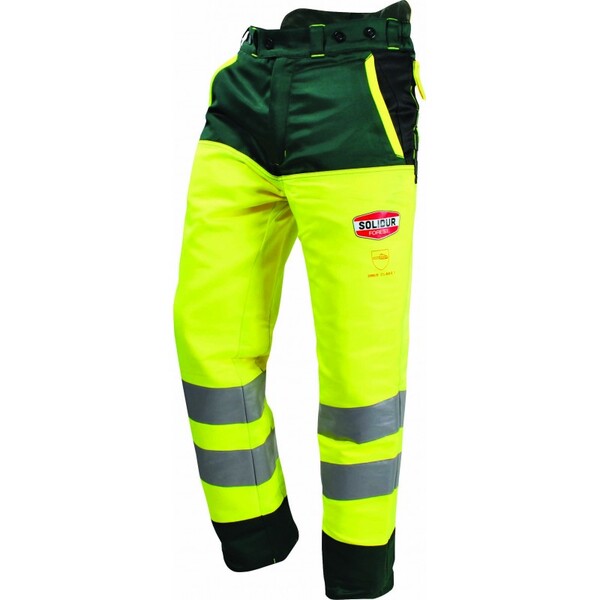 Pantalon de protection Solidur Glow jaune haute visibilité de bûcheronnage