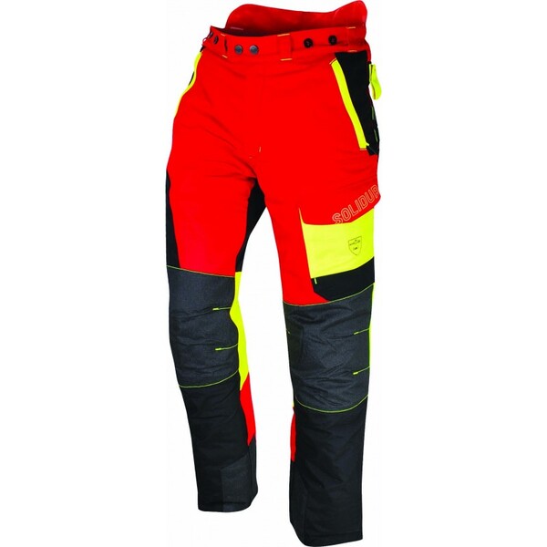 Pantalon professionnel adapté aux bucherons Solidur Comfy Rouge CL1 TYPE A version +7cm